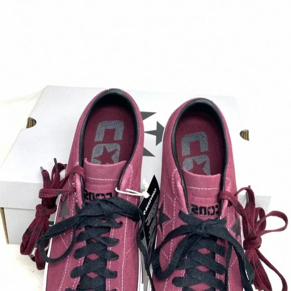 Converse One Star Pro OX Shoes Low Men's Sneakers A05091C Bordeaux Suede Skate - Picture 6 of 12